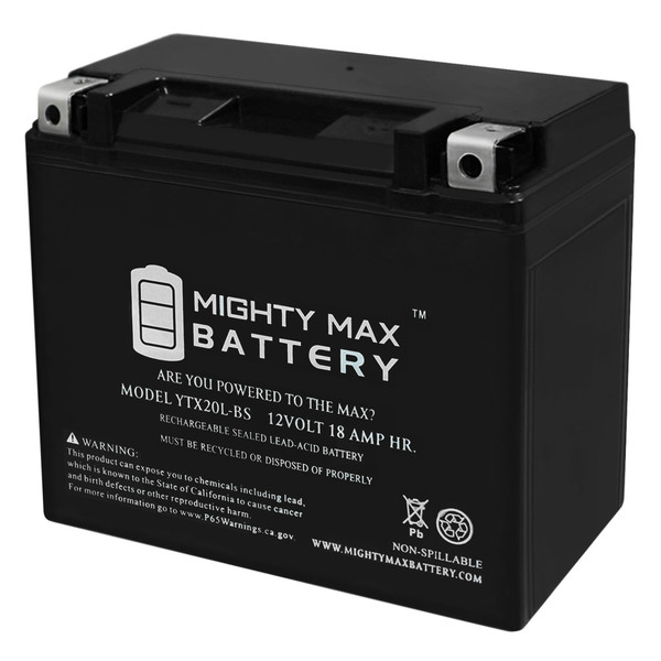 Mighty Max Battery YTX20L-BS Battery for Yamaha 600 YFV600FW Grizzly 1998-2001 YTX20L-BS174